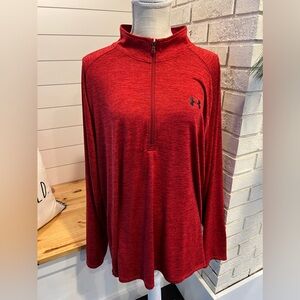 NWOT Men’s Under Armour Red Heather 3/4 Zip Pullover